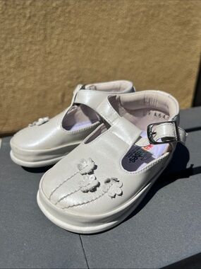 Baby Pearl Floral T-Strap Dress Shoes